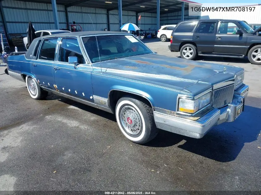 1991 Cadillac Brougham VIN: 1G6DW547XMR708197 Lot: 42112042