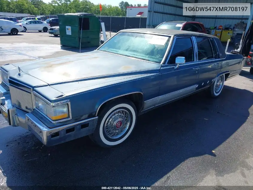 1991 Cadillac Brougham VIN: 1G6DW547XMR708197 Lot: 42112042