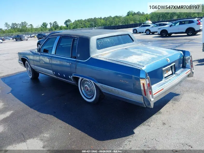 1991 Cadillac Brougham VIN: 1G6DW547XMR708197 Lot: 42112042