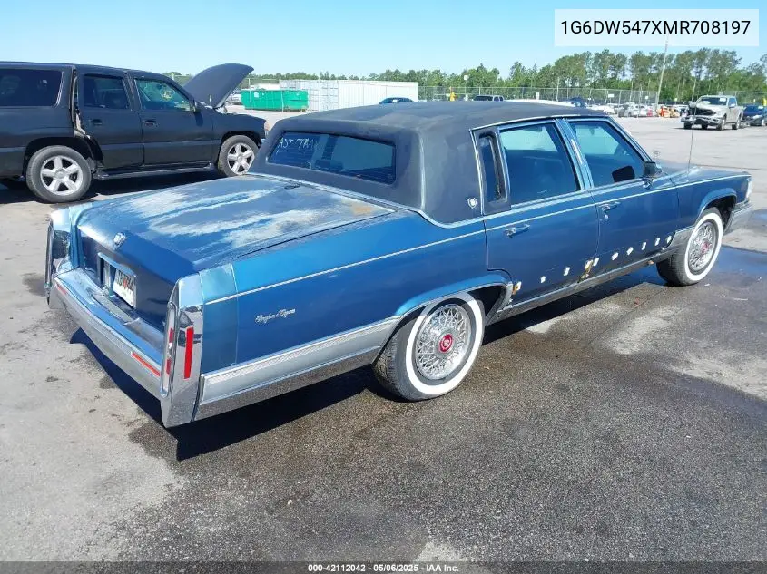 1991 Cadillac Brougham VIN: 1G6DW547XMR708197 Lot: 42112042