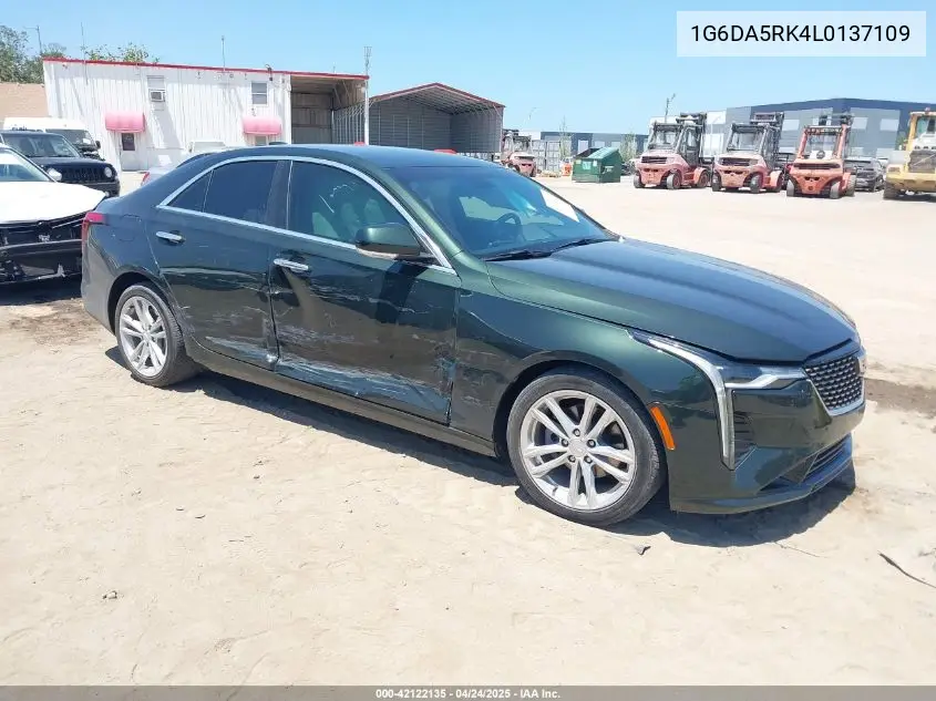2020 Cadillac Ct4 Luxury VIN: 1G6DA5RK4L0137109 Lot: 42122135