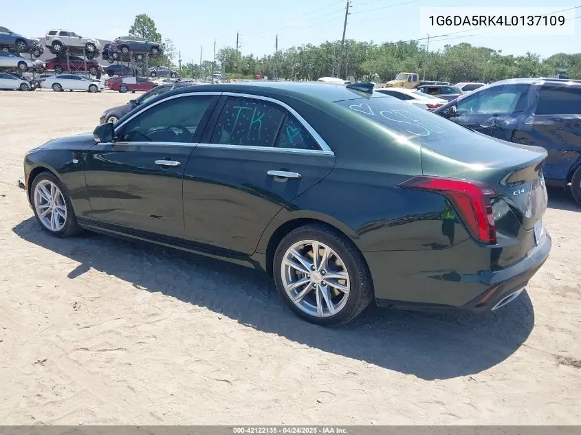 2020 Cadillac Ct4 Luxury VIN: 1G6DA5RK4L0137109 Lot: 42122135