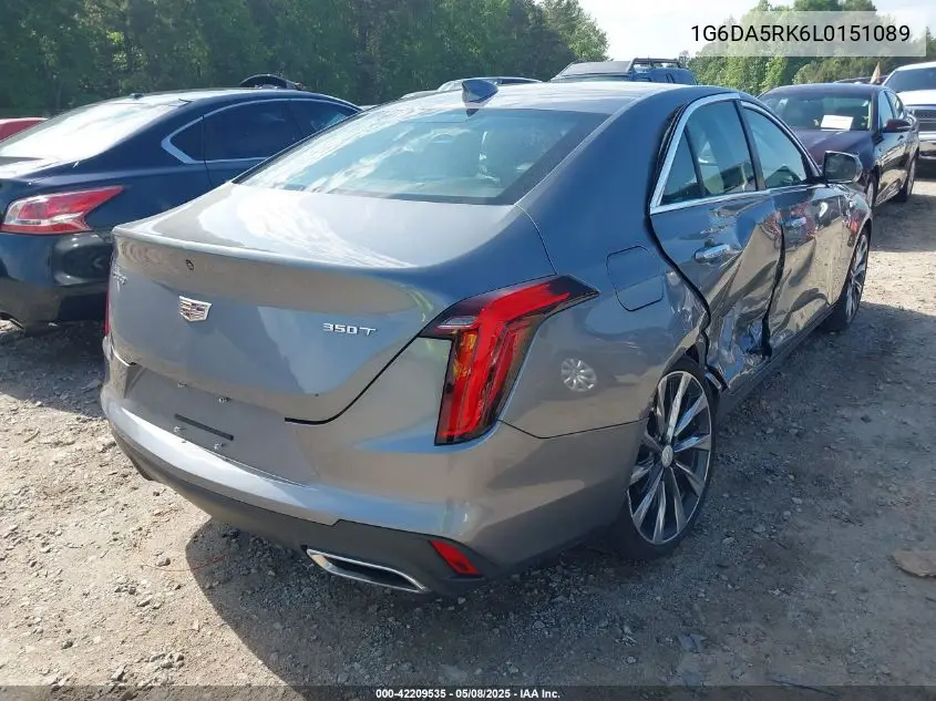 2020 Cadillac Ct4 Luxury VIN: 1G6DA5RK6L0151089 Lot: 42209535