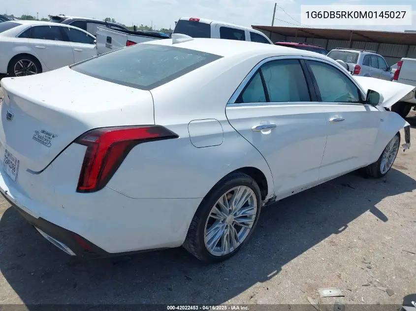2021 Cadillac Ct4 Premium Luxury VIN: 1G6DB5RK0M0145027 Lot: 42022453