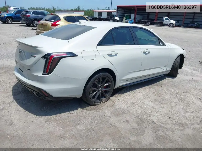 2021 Cadillac Ct4 V-Series VIN: 1G6DD5RL6M0136397 Lot: 42356996