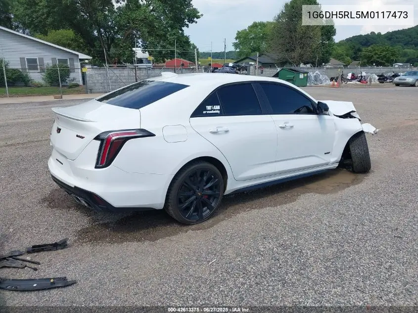 2021 Cadillac Ct4 V-Series VIN: 1G6DH5RL5M0117473 Lot: 42613375