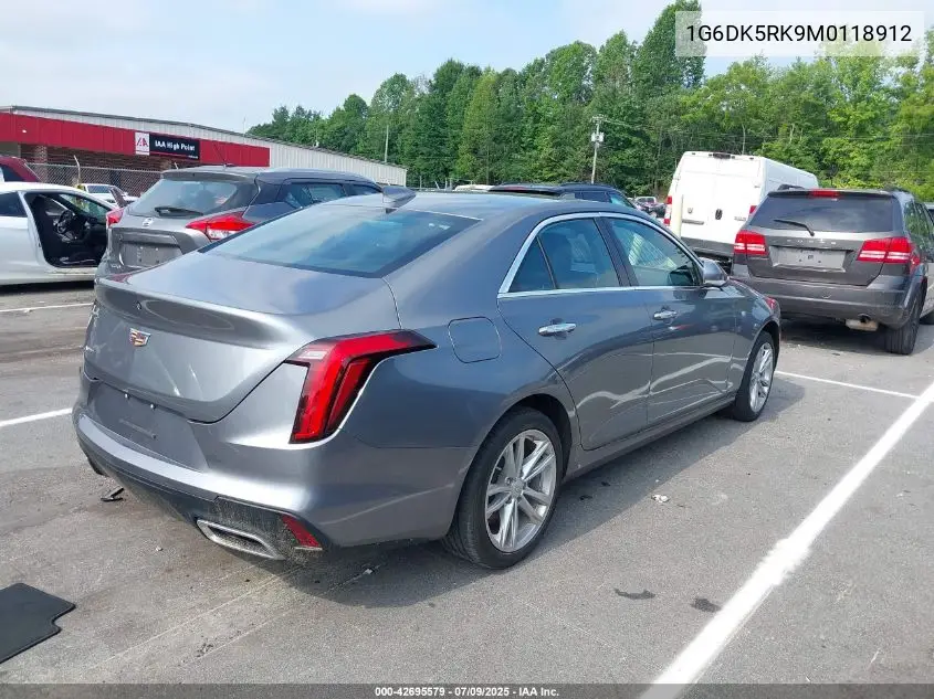 2021 Cadillac Ct4 Luxury VIN: 1G6DK5RK9M0118912 Lot: 42695579