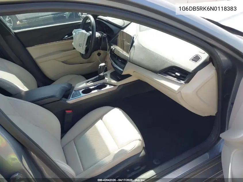 2022 Cadillac Ct4 Premium Luxury VIN: 1G6DB5RK6N0118383 Lot: 42042326