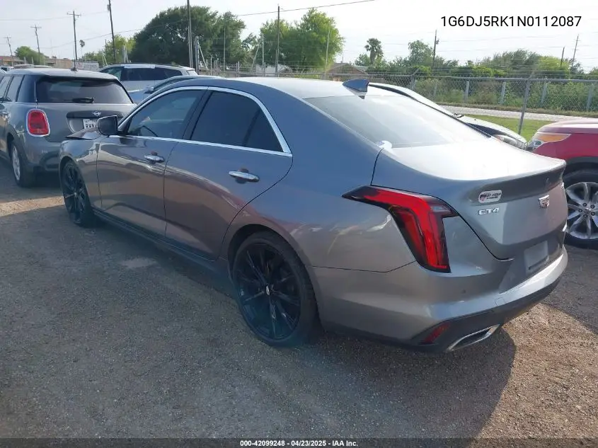 2022 Cadillac Ct4 Luxury VIN: 1G6DJ5RK1N0112087 Lot: 42099248
