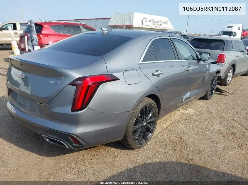 2022 Cadillac Ct4 Luxury VIN: 1G6DJ5RK1N0112087 Lot: 42099248