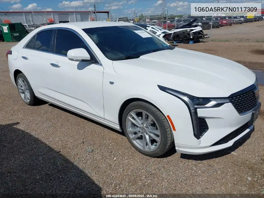 2022 Cadillac Ct4 Luxury VIN: 1G6DA5RK7N0117309 Lot: 42243625