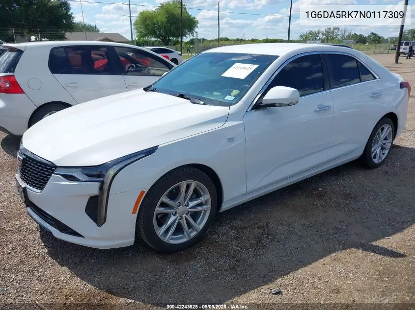 2022 Cadillac Ct4 Luxury VIN: 1G6DA5RK7N0117309 Lot: 42243625