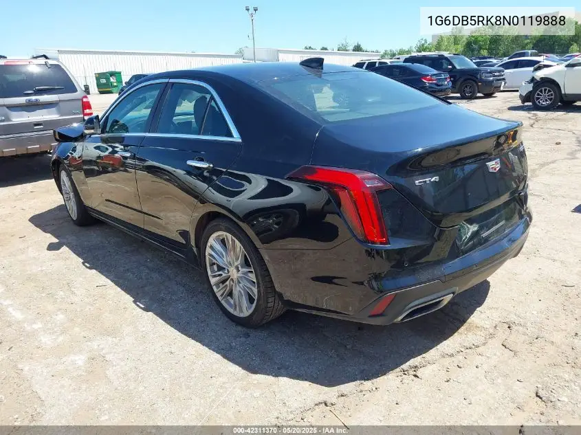 2022 Cadillac Ct4 Premium Luxury VIN: 1G6DB5RK8N0119888 Lot: 42311370