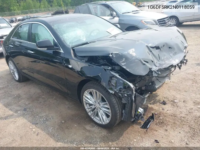 2022 Cadillac Ct4 Premium Luxury VIN: 1G6DF5RK2N0118059 Lot: 42392685