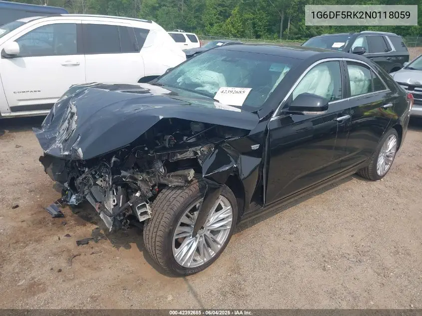 2022 Cadillac Ct4 Premium Luxury VIN: 1G6DF5RK2N0118059 Lot: 42392685