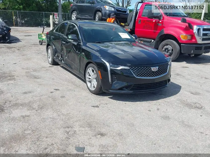 2022 Cadillac Ct4 Luxury VIN: 1G6DJ5RK1N0137152 Lot: 42505246