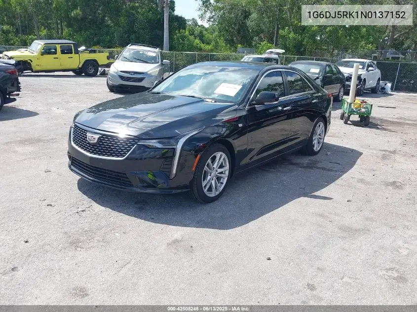 2022 Cadillac Ct4 Luxury VIN: 1G6DJ5RK1N0137152 Lot: 42505246