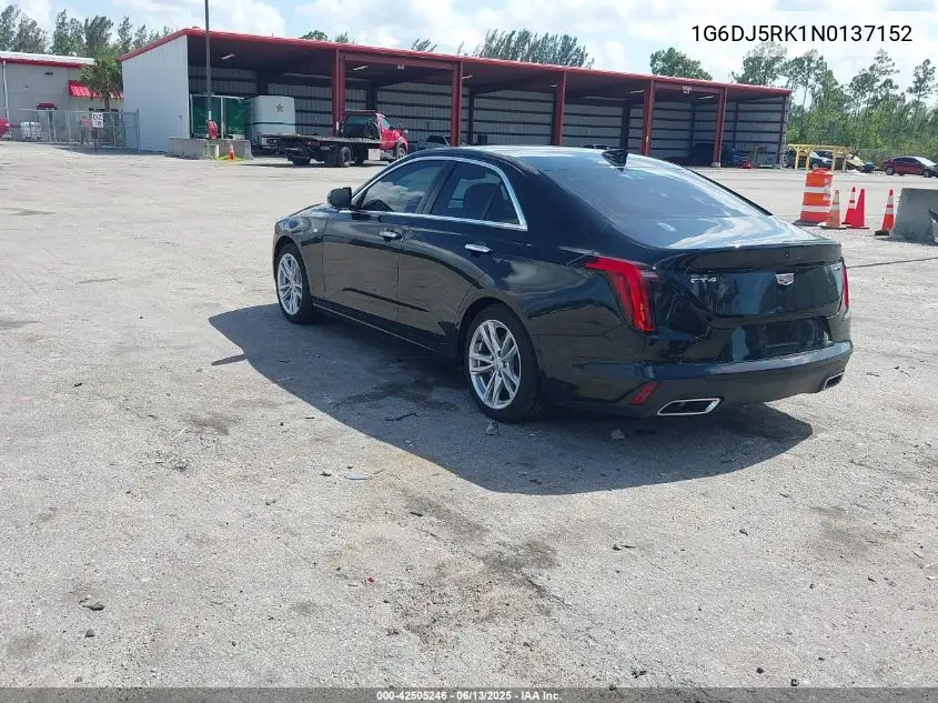 2022 Cadillac Ct4 Luxury VIN: 1G6DJ5RK1N0137152 Lot: 42505246