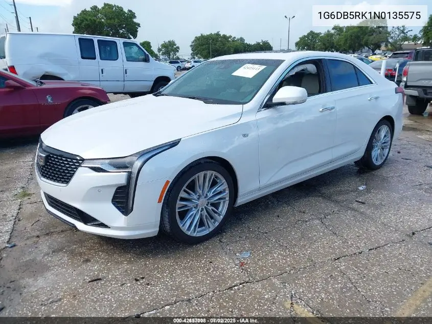 2022 Cadillac Ct4 Premium Luxury VIN: 1G6DB5RK1N0135575 Lot: 42657008