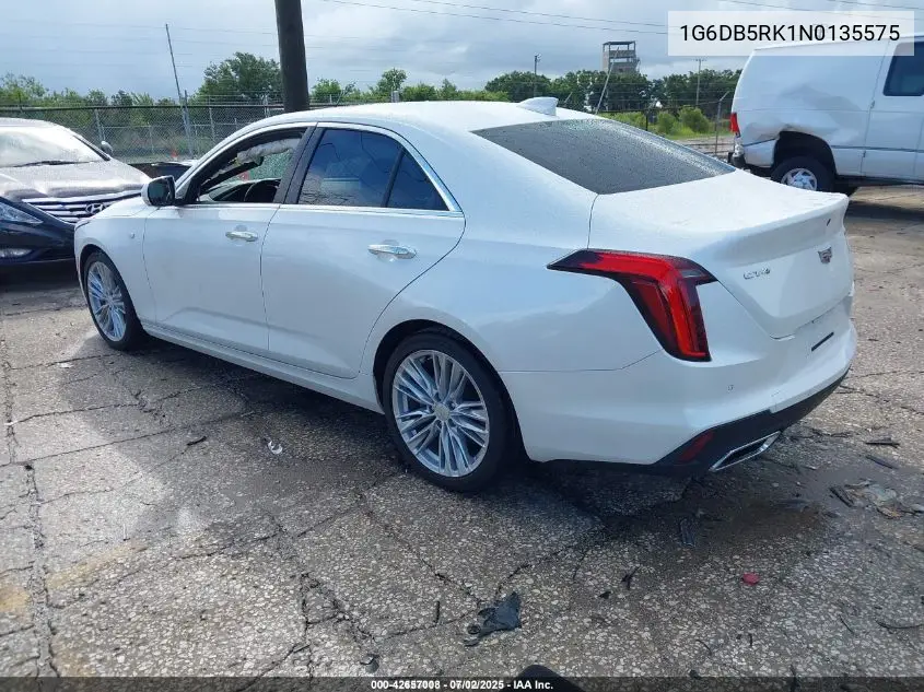 2022 Cadillac Ct4 Premium Luxury VIN: 1G6DB5RK1N0135575 Lot: 42657008