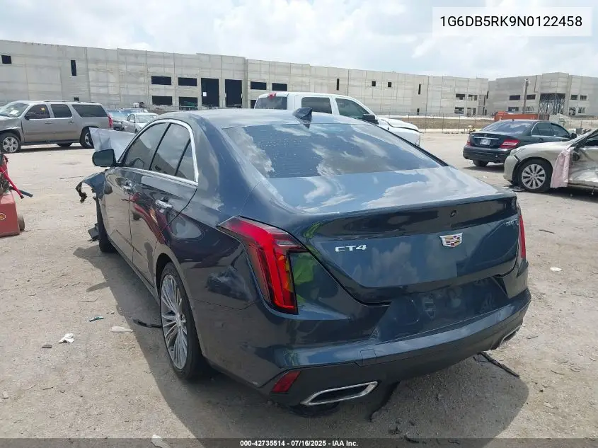 2022 Cadillac Ct4 Premium Luxury VIN: 1G6DB5RK9N0122458 Lot: 42735514