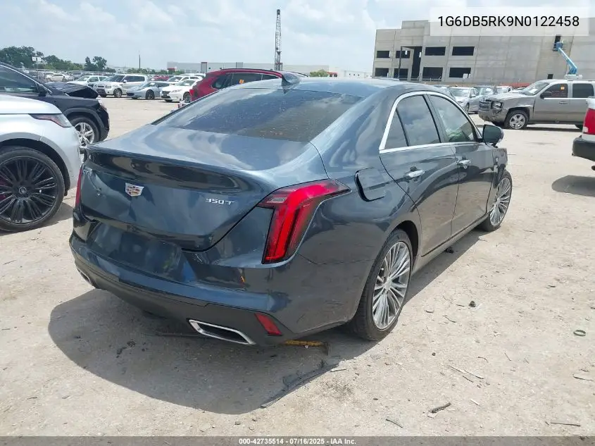 2022 Cadillac Ct4 Premium Luxury VIN: 1G6DB5RK9N0122458 Lot: 42735514