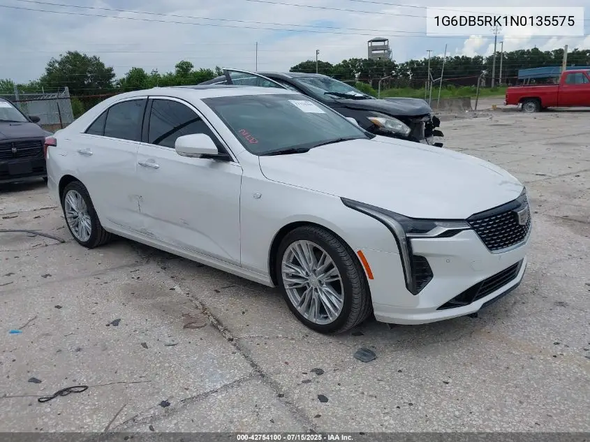 2022 Cadillac Ct4 Premium Luxury VIN: 1G6DB5RK1N0135575 Lot: 42754100