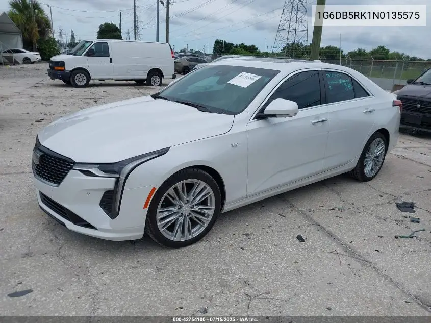 2022 Cadillac Ct4 Premium Luxury VIN: 1G6DB5RK1N0135575 Lot: 42754100