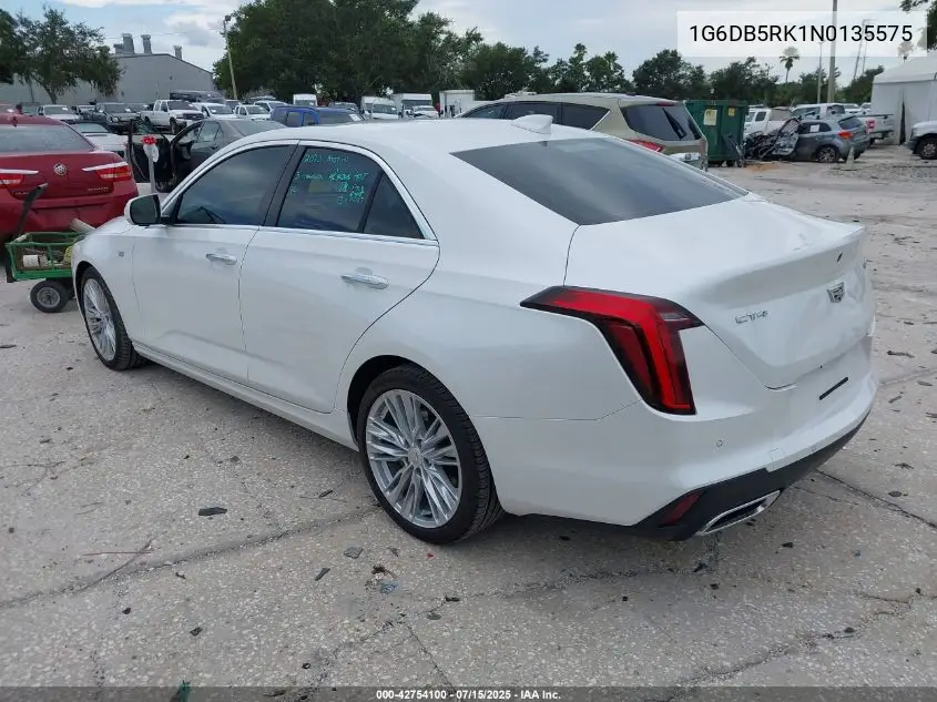 2022 Cadillac Ct4 Premium Luxury VIN: 1G6DB5RK1N0135575 Lot: 42754100
