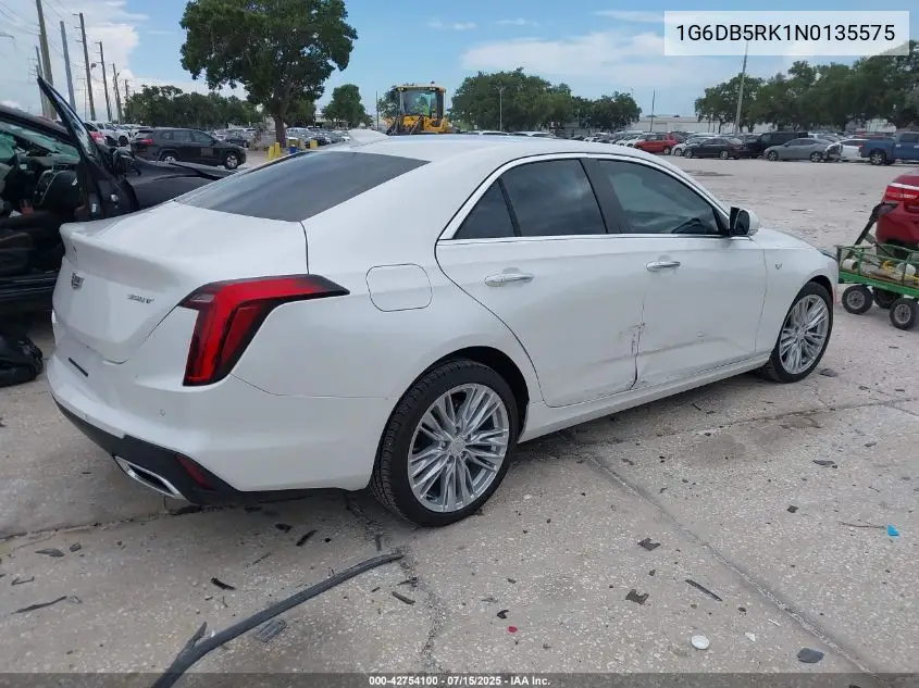 2022 Cadillac Ct4 Premium Luxury VIN: 1G6DB5RK1N0135575 Lot: 42754100
