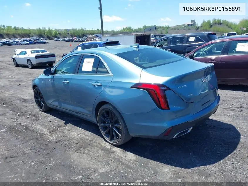 2023 Cadillac Ct4 Luxury VIN: 1G6DK5RK8P0155891 Lot: 42209931