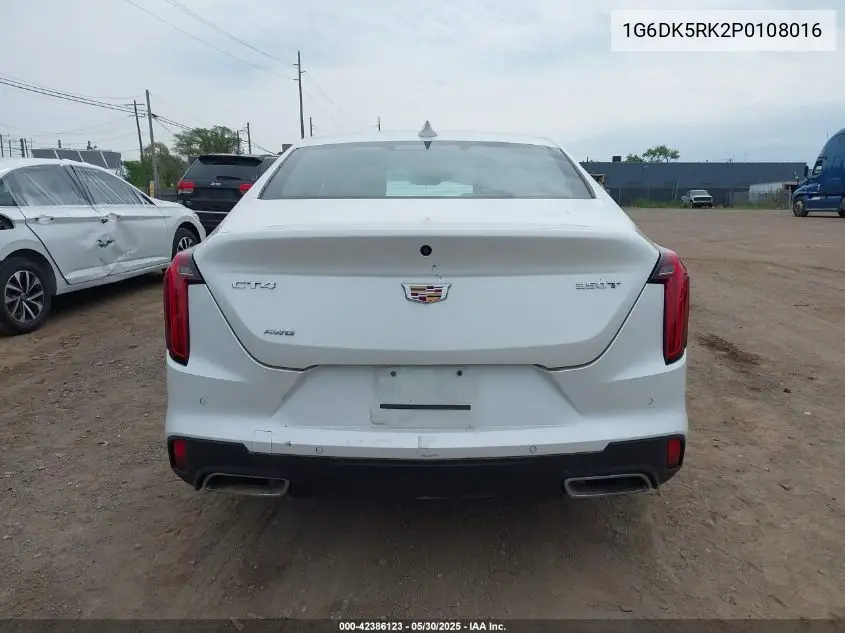 2023 Cadillac Ct4 Luxury VIN: 1G6DK5RK2P0108016 Lot: 42386123