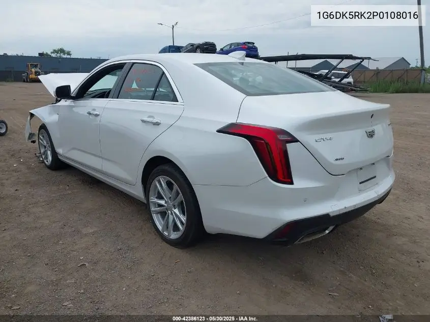 2023 Cadillac Ct4 Luxury VIN: 1G6DK5RK2P0108016 Lot: 42386123