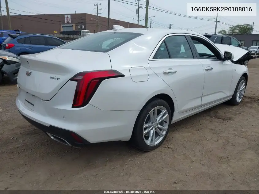 2023 Cadillac Ct4 Luxury VIN: 1G6DK5RK2P0108016 Lot: 42386123