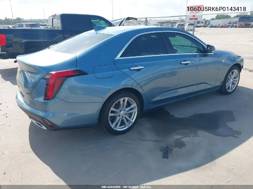 2023 Cadillac Ct4 Luxury VIN: 1G6DJ5RK6P0143418 Lot: 42443500