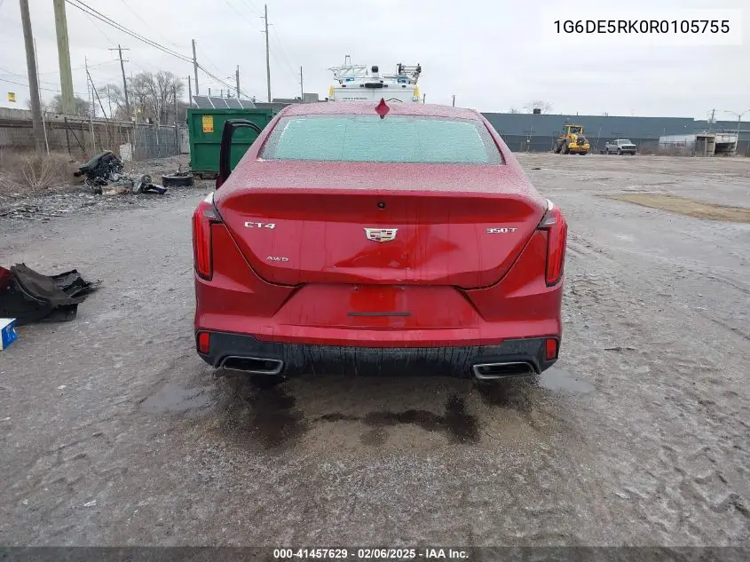 2024 Cadillac Ct4 Luxury VIN: 1G6DE5RK0R0105755 Lot: 41457629