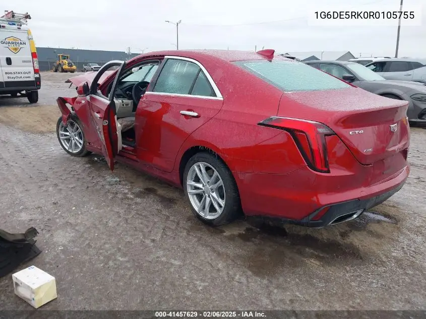 2024 Cadillac Ct4 Luxury VIN: 1G6DE5RK0R0105755 Lot: 41457629