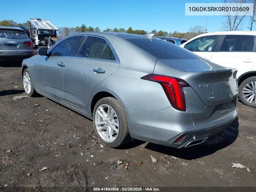2024 Cadillac Ct4 Luxury VIN: 1G6DK5RK0R0103609 Lot: 41693905