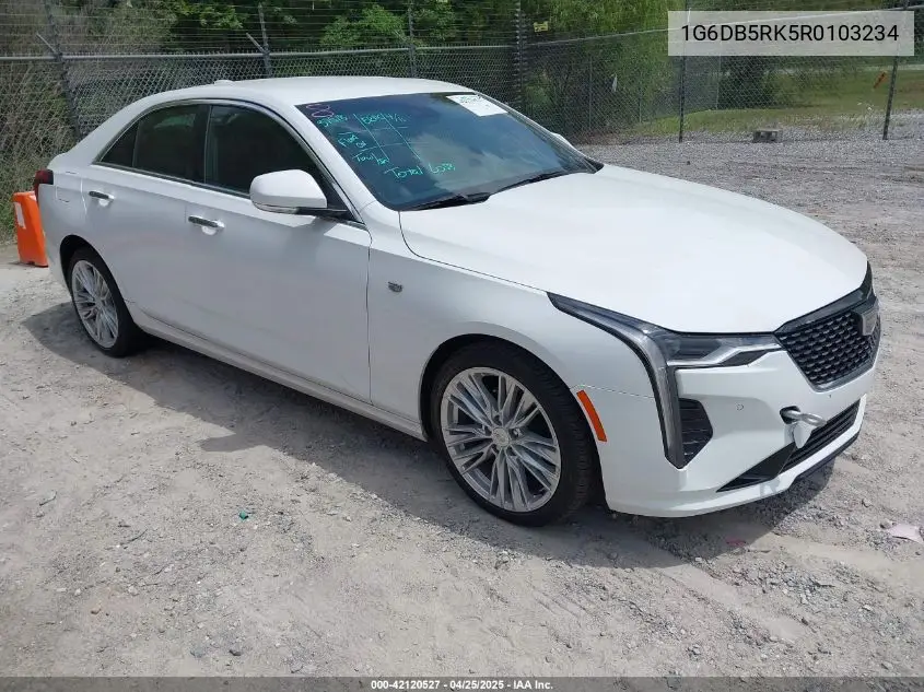 2024 Cadillac Ct4 Premium Luxury VIN: 1G6DB5RK5R0103234 Lot: 42120527