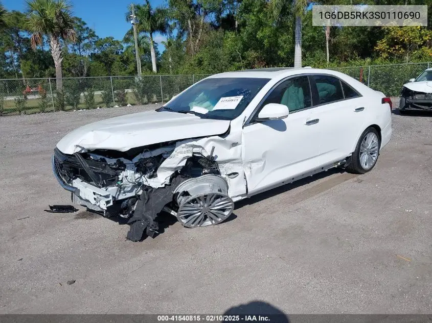 2025 Cadillac Ct4 Premium Luxury VIN: 1G6DB5RK3S0110690 Lot: 41540815