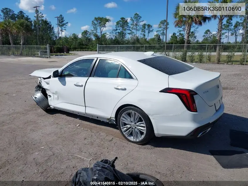 2025 Cadillac Ct4 Premium Luxury VIN: 1G6DB5RK3S0110690 Lot: 41540815