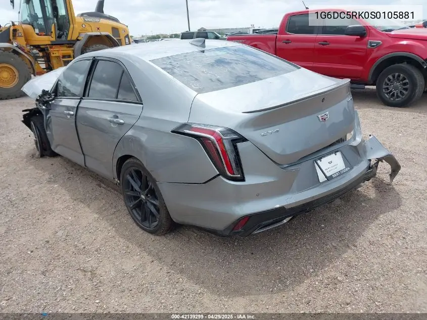 2025 Cadillac Ct4 Sport Rwd VIN: 1G6DC5RK0S0105881 Lot: 42139299