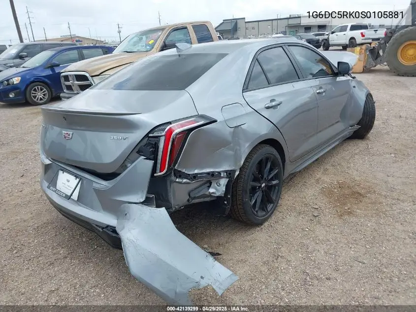 2025 Cadillac Ct4 Sport Rwd VIN: 1G6DC5RK0S0105881 Lot: 42139299