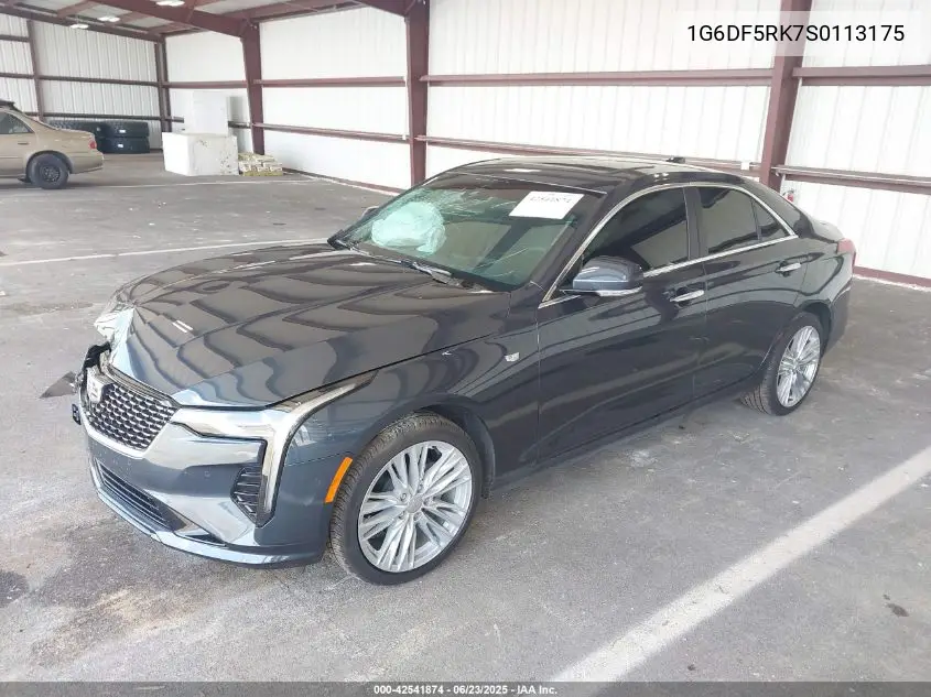 2025 Cadillac Ct4 Premium Luxury Rwd VIN: 1G6DF5RK7S0113175 Lot: 42541874