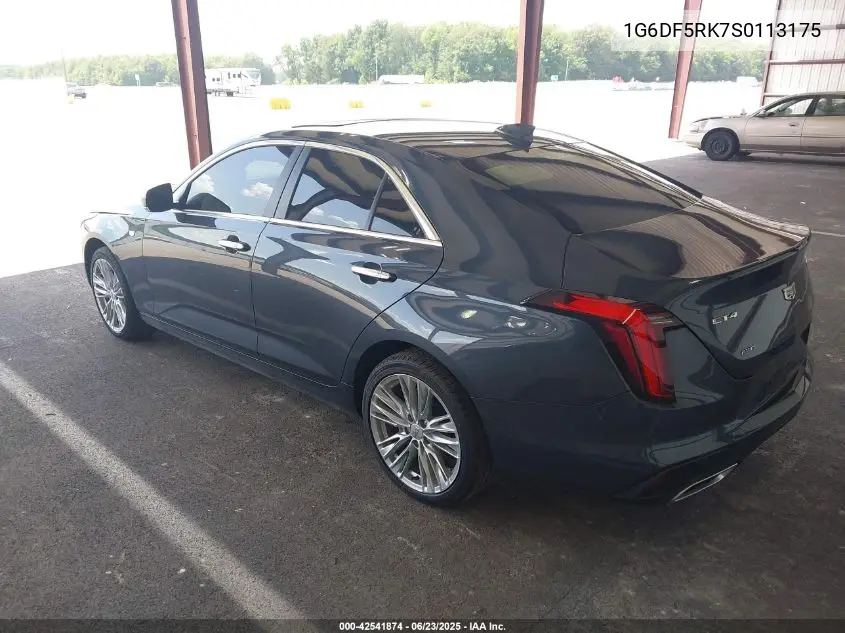 2025 Cadillac Ct4 Premium Luxury Rwd VIN: 1G6DF5RK7S0113175 Lot: 42541874