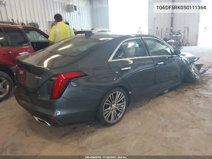 2025 Cadillac Ct4 Premium Luxury Rwd VIN: 1G6DF5RK0S0111364 Lot: 42649782