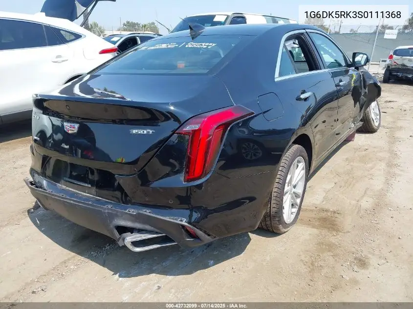 2025 Cadillac Ct4 Luxury Rwd VIN: 1G6DK5RK3S0111368 Lot: 42732099