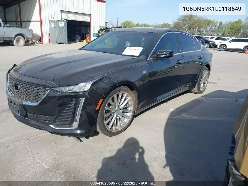 2020 Cadillac Ct5 Premium Luxury VIN: 1G6DN5RK1L0118649 Lot: 41823595