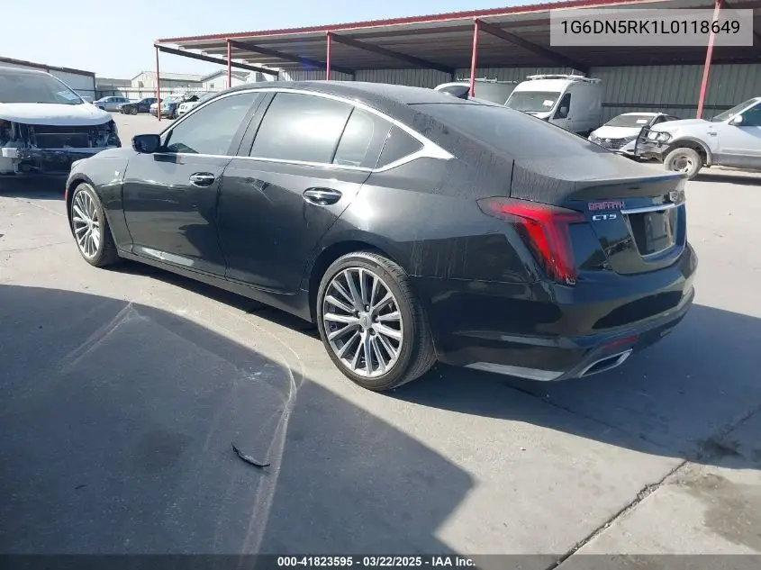 2020 Cadillac Ct5 Premium Luxury VIN: 1G6DN5RK1L0118649 Lot: 41823595