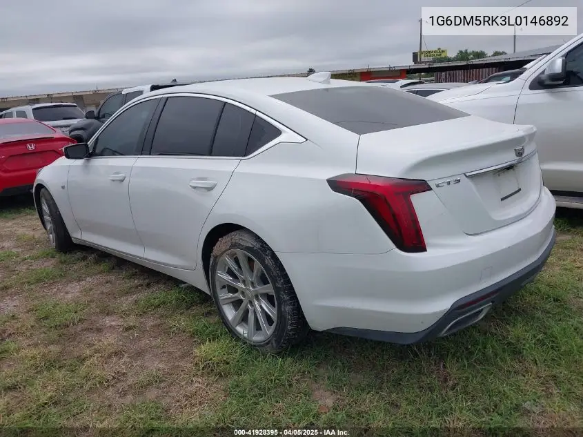 2020 Cadillac Ct5 Luxury VIN: 1G6DM5RK3L0146892 Lot: 41928395